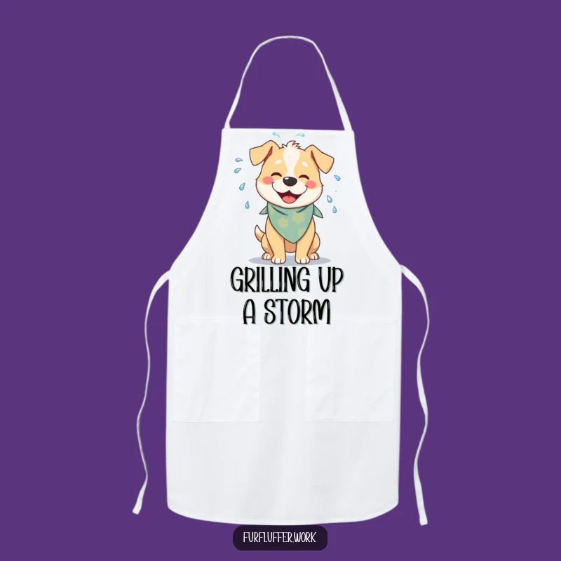 Funny Dog Water Shake Apron: Cook with Playful and Comical Flair