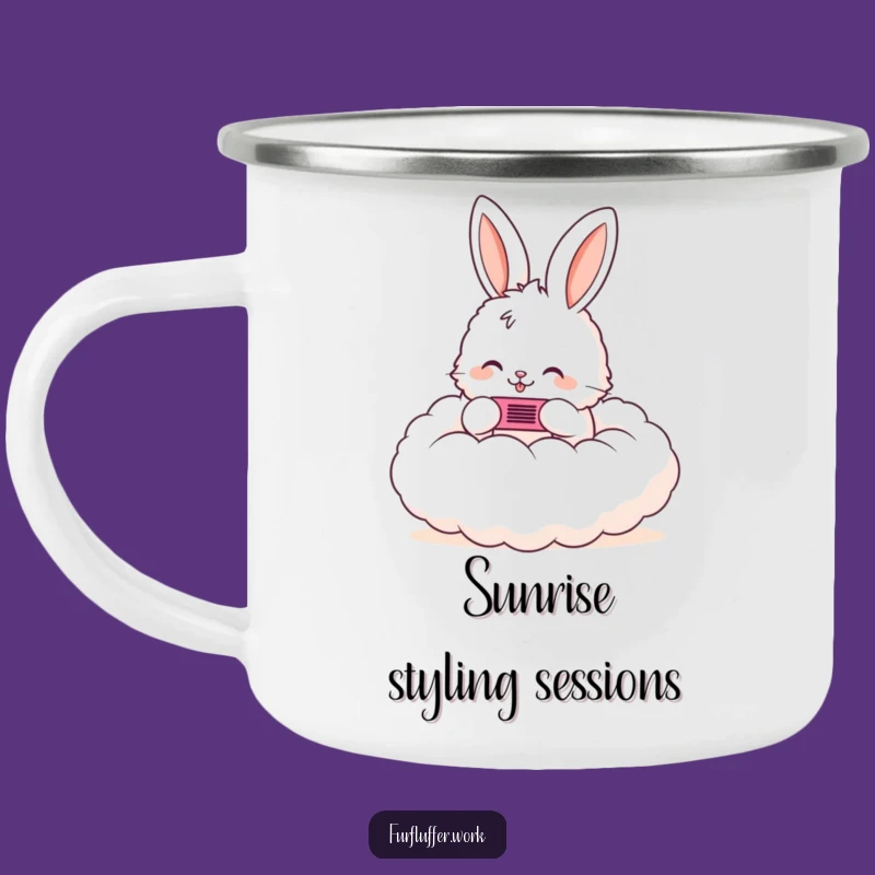 Funny Bunny Cloud Comb Camping Mug: Whimsical Adventure Companion