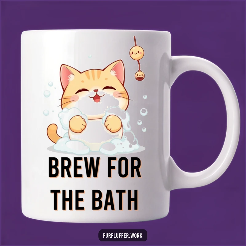 Funny Bubble Cat Mug, Hilarious Gift for Playful Felines and Bath Time Lovers