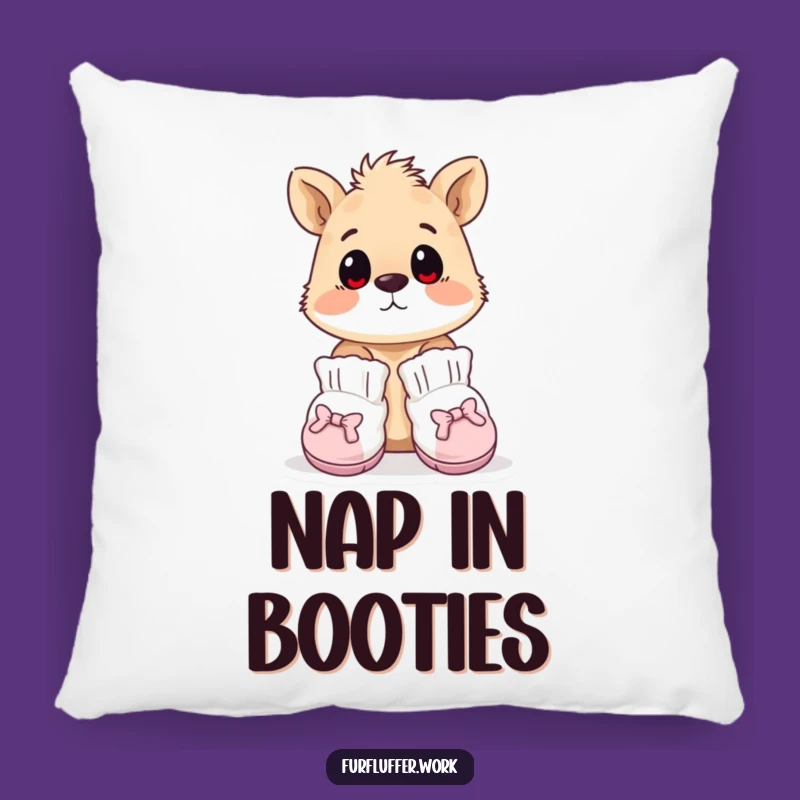 Funny Surprised Animal Booties Pillow - Cozy Fashion Mishap Accent