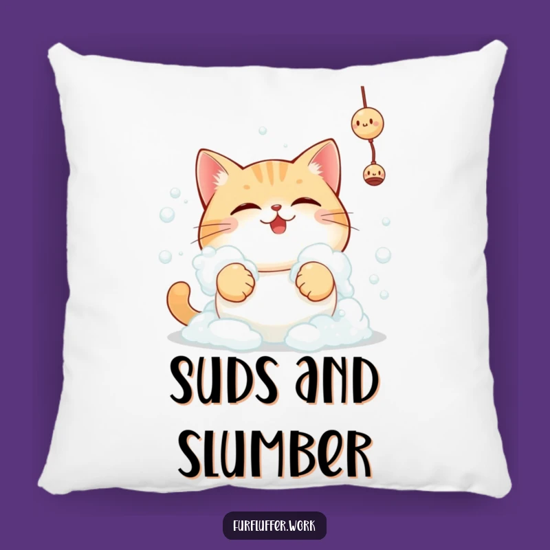 Funny Bubble Cat Pillow, Soft Comfort with Feline Humor