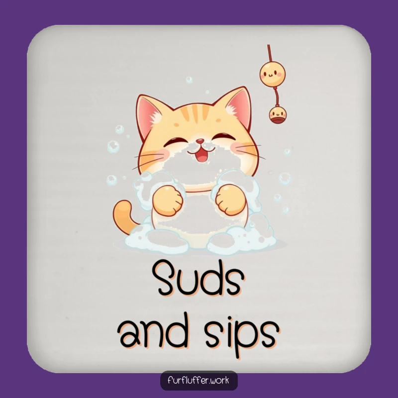 Funny Bubble Cat Coasters, Protect Surfaces with Feline Fun