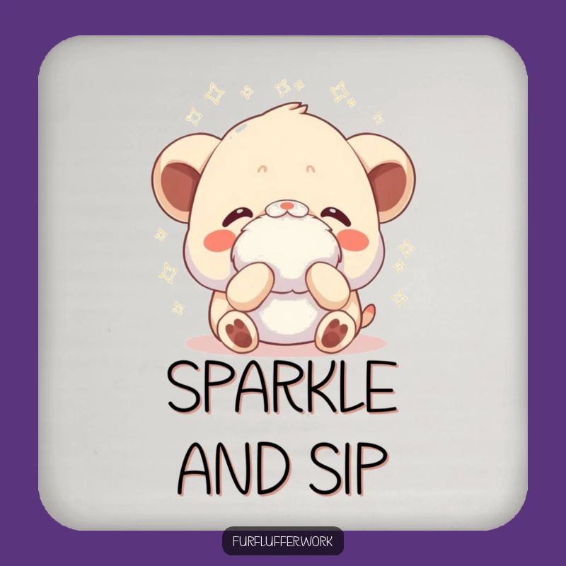 Funny Pampered Animal Fluff Coaster - Protect Surfaces with Sparkle