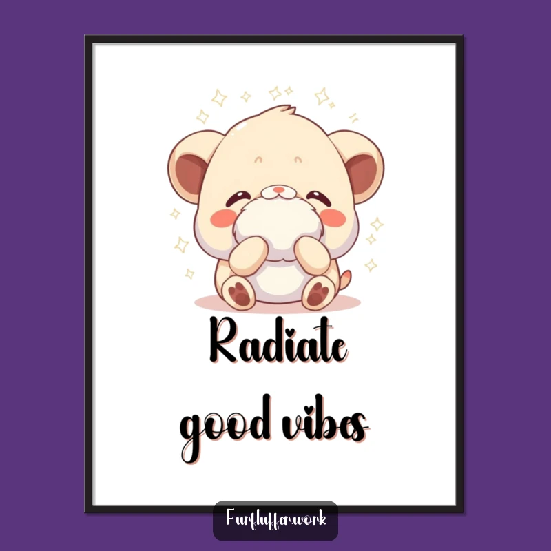 Funny Pampered Animal Fluff Poster - Sparkling Pet Art Decor