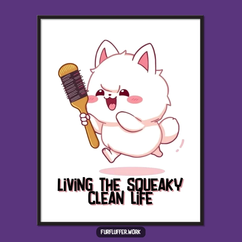 Funny Free Printable Wall Art: Animal Chasing Brush, Hilarious Downloadable Home Decor