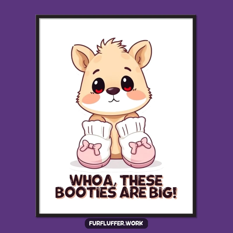 Funny Free Printable Wall Art: Surprised Animal & Booties, Quirky Downloadable Decor