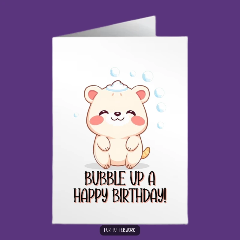 Free Printable Birthday Card: Happy Bubbles Animal, Joyful DIY Downloadable Gift