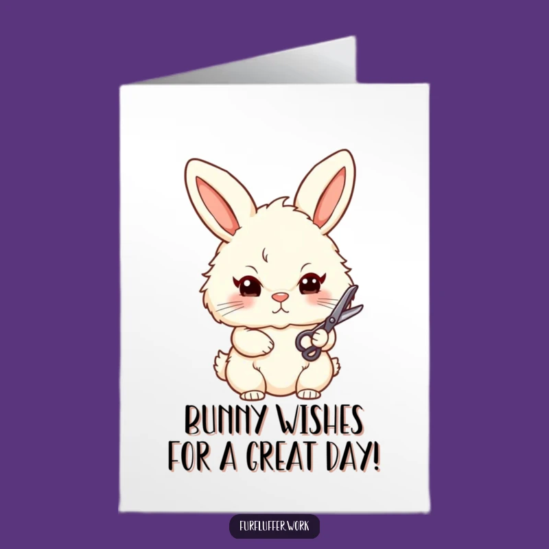 Funny Bunny Grooming Free Printable Birthday Card - Stylish Bunny Art Downloadable Gift