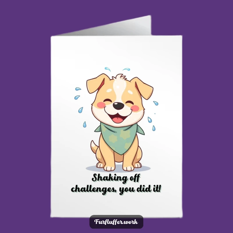Free Printable Congrats Card: Dog Shakes Water Funny Downloadable Gift