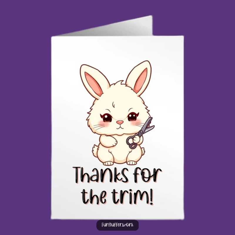 Bunny Groomer Free Printable Thank You Card - Cute Bunny Art Downloadable