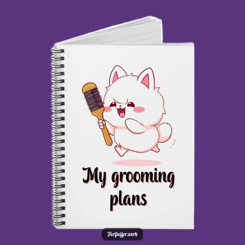 Funny Fluffy Animal Chasing Brush Notebook - Jot Down Funny Pet Ideas